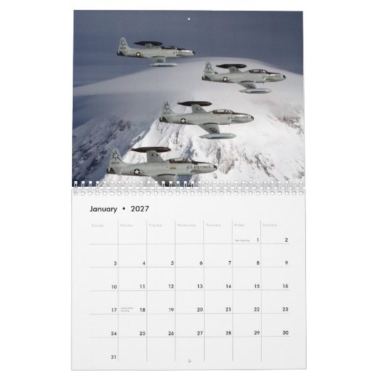 T-33 vallende sterren kalender (Jan 2027)