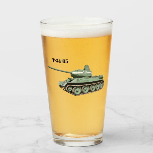 T-34-85 Medium Tank pint glas (Voorkant gevuld)