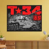 T-34-85 Sovjet-middeltank Canvas Afdruk (Insitu (Woonkamer))