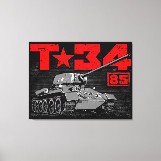 T-34-85 Sovjet-middeltank Canvas Afdruk (Voorkant)