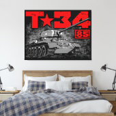T-34-85 Sovjet-middeltank Canvas Afdruk (Insitu (Slaapkamer))
