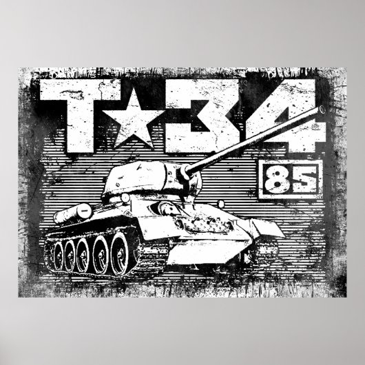 T-34-85 Sovjet-middeltank Poster (Voorkant)