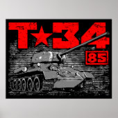 T-34-85 Sovjet-middeltank Poster (Voorkant)