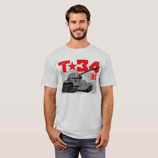 T-34-85 Sovjet-middeltank T-shirt (Voorkant volledig)