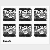 T-34-85 Sovjet-middeltank Vierkante Sticker (Vel)