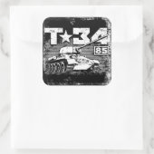 T-34-85 Sovjet-middeltank Vierkante Sticker (Tas)