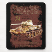 T-34-85 Sovjet-Unie Medium Tank van WOII en Vlag Muismat (Voorkant)
