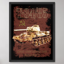 T-34-85 Sovjet-Unie Medium Tank van WOII en Vlag