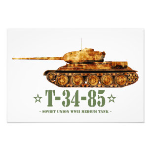 T-34-85 Tweede Wereldoorlog Sovjet-middentank WOII Foto Afdruk
