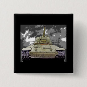 T-34 Russisch Tank, Sovjet-Memorial, Berlijn - Sto Vierkante Button 5,1 Cm