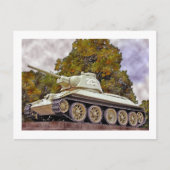 T-34 Russisch Tank, Sovjetherdenkingsmonument, Ber Briefkaart (Voorkant)
