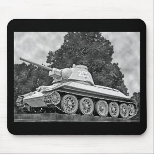 T-34 Russisch Tank, SovjetMemorial, Berlijn - B&W( Muismat