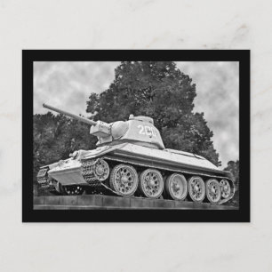 T-34 Russische Tank, Sovjet Memorial, Berlijn - B& Briefkaart
