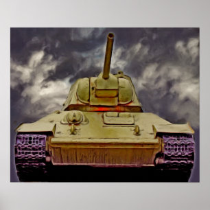 T-34 Russische tank, Sovjet-Memorial, Berlijn - ol Poster
