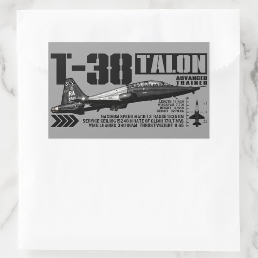 T-38 Talon Rechthoekige Sticker (Tas)