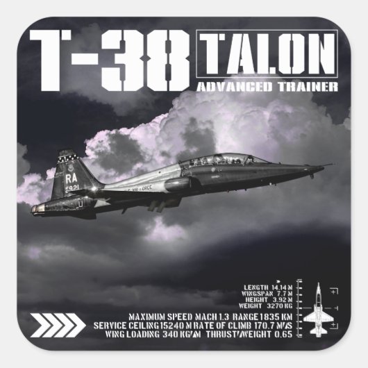 T-38 Talon Vierkante Sticker (Voorkant)