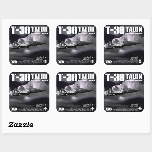 T-38 Talon Vierkante Sticker (Vel)