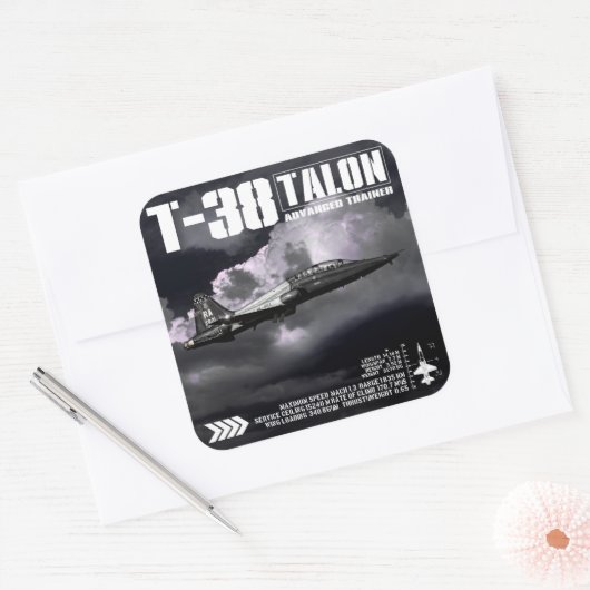 T-38 Talon Vierkante Sticker (Envelop)