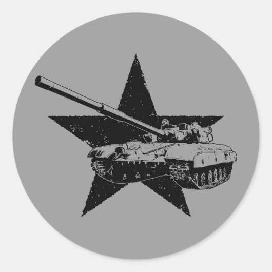 T-64 Hoofdslagtank Ronde Sticker (Voorkant)