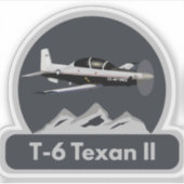 T-6 Texan II Trainer Vliegtuig Sticker (Voorkant)