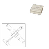 T-6B Texaan 2 Top Uitzicht Lijn Tekenstempel Rubberstempel (Gestempeld)