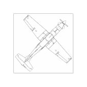 T-6B Texaan 2 Top Uitzicht Lijn Tekenstempel Rubberstempel (Afrduk)