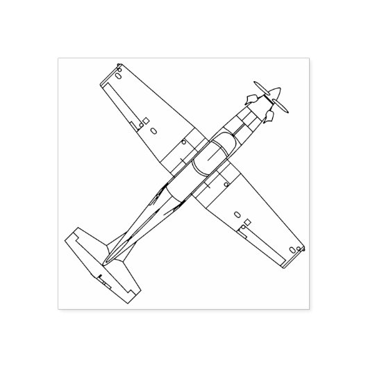 T-6B Texaan 2 Top Uitzicht Lijn Tekenstempel Rubberstempel (Afrduk)