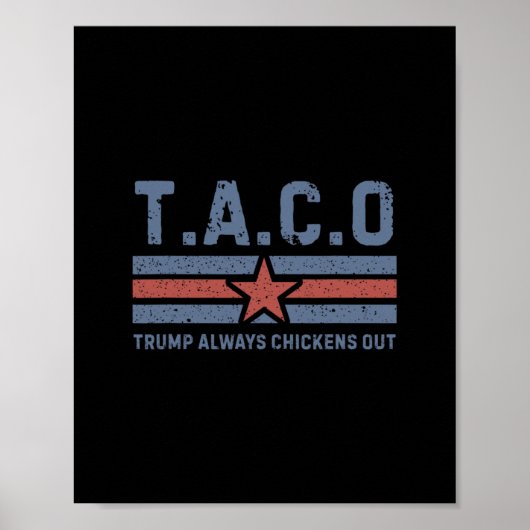 T.a.c.o Trump Geeft Altijd Op - Grappig 1 Poster (Voorkant)
