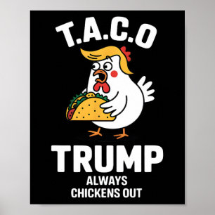 T.a.c.o Trump Geeft Altijd Op Grappig Anti Trump Poster