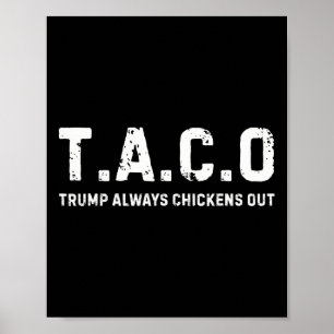 T.a.c.o Trump Geeft Altijd Op - Grappig Poster