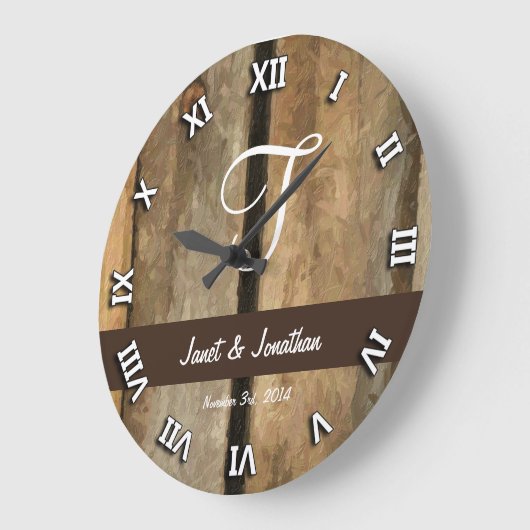 T aanpasbaar hout (afdrukken) Monogram klok (Hoek)