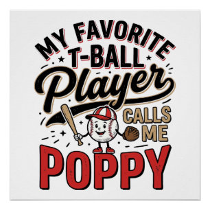 T-Bal Klaproos Vintage Gravure Shirt Ontwerp_1 Perfect Poster