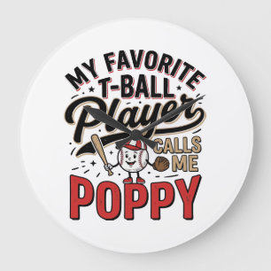 T-Bal Poppy Vintage Gravure Shirt Ontwerp_1 Grote Klok