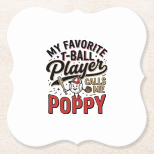 T-Bal Poppy Vintage Gravure Shirt Ontwerp_1 Kartonnen Onderzetters
