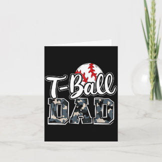 T-ball dad family camo game day father's day proud kaart