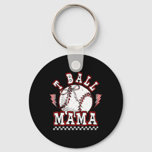 T-ball Mama Game Day Baseball Mom Softbal Speler Sleutelhanger