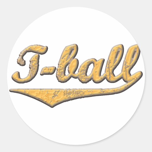 T-Ball Ronde Sticker (Voorkant)