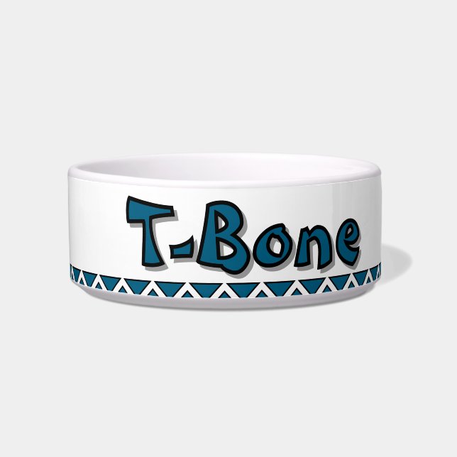 "T-BONE" - PERSONALIZED CERAMIC PET BOWL VOERBAKJE (Links)
