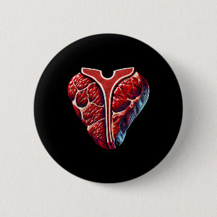 T-bone Steak Bbq Vleesliefhebber Ronde Button 5,7 Cm