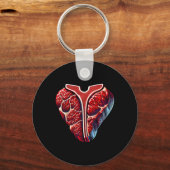 T-bone Steak Bbq Vleesliefhebber  Sleutelhanger (Voorkant)