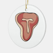 T-Bone Steak Keramisch Ornament (Links)