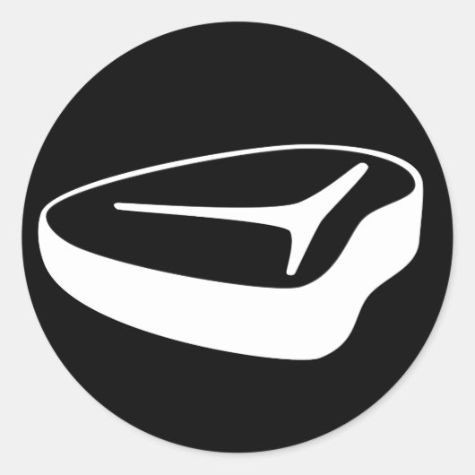 T-Bone Steak ronde sticker (klein) (Voorkant)