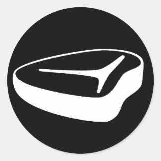 T-Bone Steak ronde sticker (klein)