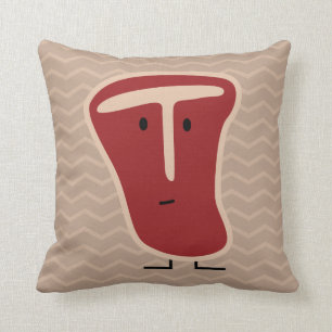 T-botsteak vleeseiwit gegrild rundvleesvet bot kussen