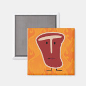 T-botsteak vleeseiwit gegrild rundvleesvet bot magneet (Voorkant / Achterkant)