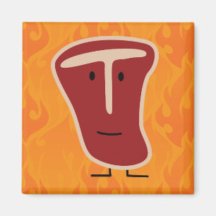 T-botsteak vleeseiwit gegrild rundvleesvet bot magneet