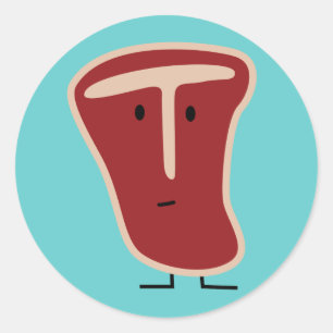 T-botsteak vleeseiwit gegrild rundvleesvet bot ronde sticker