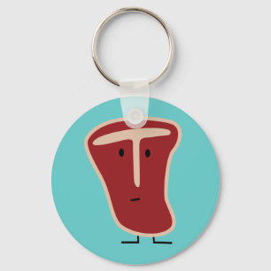 T-botsteak vleeseiwit gegrild rundvleesvet bot sleutelhanger