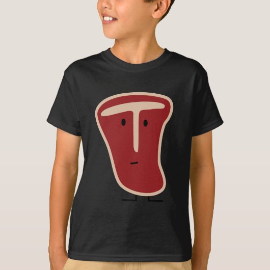 T-botsteak vleeseiwit gegrild rundvleesvet bot t-shirt (Voorkant)
