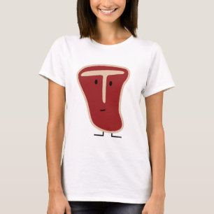 T-botsteak vleeseiwit gegrild rundvleesvet bot t-shirt